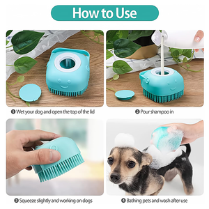 Großhandel Beliebte Modelle Tragbare Weiche Silikon-Tierpflegebürste Umweltfreundliches Badezubehör für Katzen & Hunde - Product Image 6