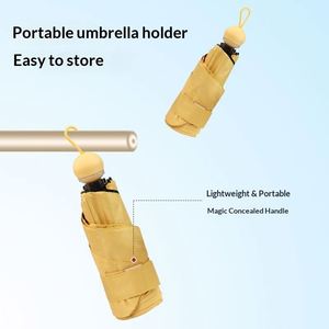 Parapluie manuel rétractable pour femme, double usage soleil/pluie, protection UV UPF 50+, design moderne, 6 baleines, cadeau d'affaires - Product Image 3