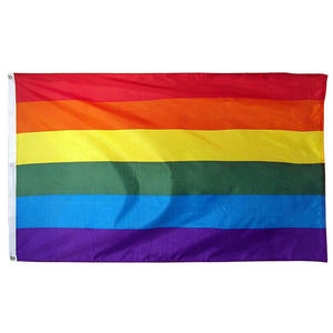 Vente en gros personnalisable 3x5ft Polyester volant drapeau arc-en-ciel grande utilisation de voiture lesbienne LGBT <span class=keywords><strong>Gay</strong></span> Pride - Product Image 2
