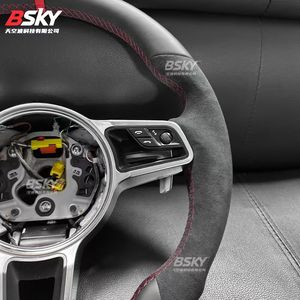 Volante in pelle e Alcantara per Porsche, compatibile con 718/911/Macan/Cayenne/Panamera - Product Image 5