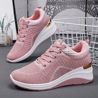 Chaussures d'été respirantes en maille volante pour femme, semelle souple antidérapante, rehaussantes, décontractées et sportives