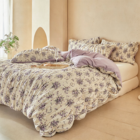 Parures de lit haut de gamme ultra douces et inaltérables, collections personnalisées, taille double et queen, ensemble de literie 3 pièces avec housse de couette à effet bulles et froncée