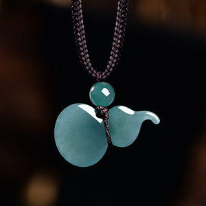 Colgante de Calabaza Fu Lu de Jade Azul Natural Grado A, Chapado en Oro, Estilo Hip Hop, con Textura de Hielo, Regalo de Piedra Preciosa para Hombres y Mujeres - Product Image 2