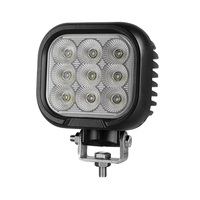 Lampe de travail pour tracteur E-Mark 90W 9 LED carrée, montage pivotant, robuste, 12V, avec connecteur Deutsch intégré