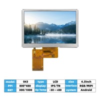 4,3 Zoll TFT LCD-Display 800*480 RGB-Schnittstelle HD-Bildschirm für Auto-Navigation und Unterhaltungselektronik