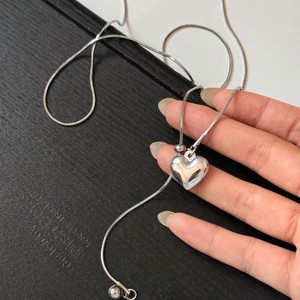Silver Heart Pendant Necklace Tibetan Silver Long Chain For Women Daily Wear Gift Accessory - Product Image 4