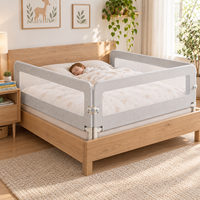 Barrière de lit pliable et portable OEM, cadre métallique facile à installer, tissu en Oxford doux, barrière anti-chute certifiée CE pour tout-petits