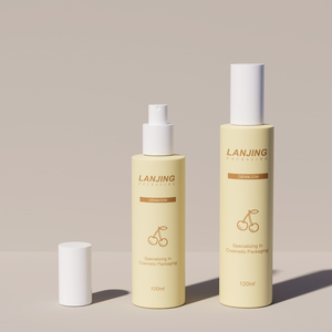 Juego de Envases de Vidrio Beige de Lujo para el Cuidado de la Piel, Botellas con Bomba Recargables Vacías y Tarro para Crema con Tapas Blancas para Suero, Loción, Tónico - Product Image 5