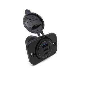 Nuevo cargador USB de coche de <span class=keywords><strong>3</strong></span> puertos Auto QC3.0 USB C PD cargador rápido con interruptor ON-OFF con panel de montaje para Auto <span class=keywords><strong>car</strong></span> Marine - Product Image 2