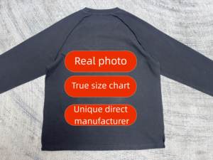 <span class=keywords><strong>Sweat</strong></span>-shirt thermique gaufré pour <span class=keywords><strong>homme</strong></span>, coupe ample, manches longues, imprimé dessin animé, avec logo personnalisé, délavage enzymatique, grammage lourd 320 GSM, effet vieilli - Product Image 3