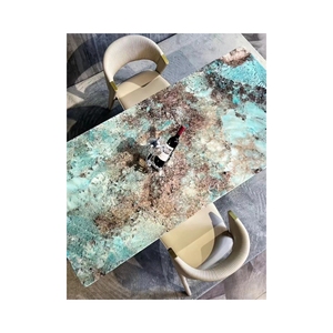 Landiview Luxury Stone Funiture <strong>Amazon</strong> Green Quartzite Rectangular Dinning <strong>Table</strong> for Home Design - Product Image 1