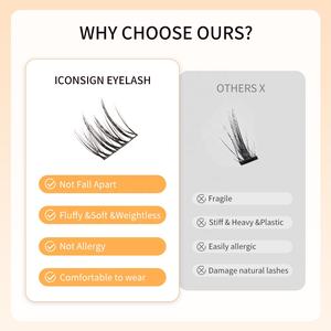 <span class=keywords><strong>Manga</strong></span> Style Cils Grappes Cils Individuels Doux Ptb Fibre C D Curl 48pcs Extension de Cils Pré-découpés Segment Cluster Lashes - Product Image 4