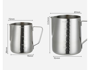 Tasse à <span class=keywords><strong>lait</strong></span> en acier inoxydable, <span class=keywords><strong>mousseur</strong></span> <span class=keywords><strong>pichet</strong></span> à <span class=keywords><strong>lait</strong></span> Durable, équipement pour café et thé, 100/150/200/350/600/1000ml - Product Image 3