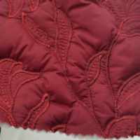 Kain Nilon Berlapis Anti-Statik Tahan Air Bernapas dengan Motif Bunga Merah Musim Semi MQ Blossom dan Daun untuk Rompi Puffer Anak Perempuan