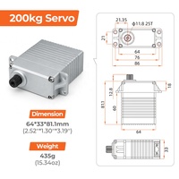 Moteur servo haute performance Kpower 150 kg 200 kg, RS485 12V, moteur sans balais, servo numérique pour bras de robot industriel de grande taille