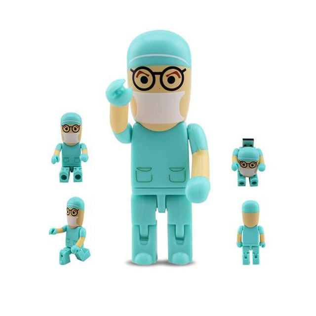 Doctor Shaped New in Stock USB 3.0 Plastic 32GB 64GB 128GB USB Flash Drive with Custom Logo