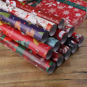 사용자 정의 크리스마스 꽃 꽃다발 포장지 롤 한국 종이 티슈 재료 인쇄 코팅 DIY 선물 포장 - Product Image 5
