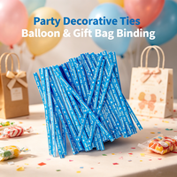 Attaches en fil de papier kraft FanXing bleu vif à motif cœur, réutilisables pour la fixation de ballons d'anniversaire, sacs cadeaux et emballages de vente au détail