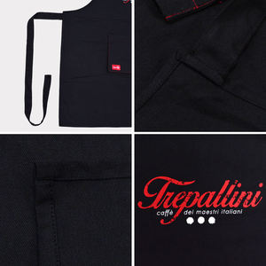 Delantal sin mangas de polialgodón con cuello tipo halter, bolsillo delantero doble, reutilizable para cafeterías y restaurantes - Product Image 6