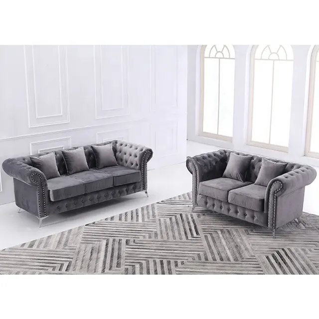 Классическая мебель Chesterfield в английском стиле, бархатная ткань, диван для отдыха