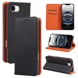 Étui de téléphone portable en cuir de style mode pour <span class=keywords><strong>iPhone</strong></span> 16 Pro Max 15 Plus 14 13 17 Air 16e 12 avec porte-cartes magnétique et rabat portefeuille - Product Image 3