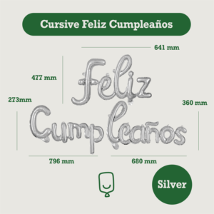 Ballons en aluminium Feliz Cumpleanos Script cursif espagnol Joyeux anniversaire Fabricant personnalisé OEM ODM FAMA BSCI Sedex Audité à l'usine - Product Image 5