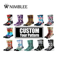 Chaussettes en coton vierges pour femmes et hommes, impression par sublimation de votre propre photo, design de logo personnalisé, impression 3D, chaussettes imprimées