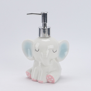 Maceta <span class=keywords><strong>de</strong></span> Cerámica Blanca con Forma <span class=keywords><strong>de</strong></span> <span class=keywords><strong>Elefante</strong></span>, Orejas Azules y Patas Rosadas Sonrientes, Adorable Porta Plantas con Forma <span class=keywords><strong>de</strong></span> Animal para Decoración del Hogar - Product Image 2