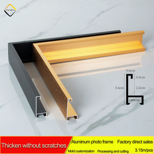Gương Viền hồ sơ <span class=keywords><strong>A1</strong></span> A2 khung ảnh vàng hiện đại tối giản sơn trang trí khung hợp kim nhôm - Product Image 2