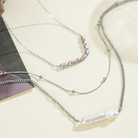 Collier de luxe discret en perles baroques pour femme, chaîne en argent avec pendentif goutte, en acier inoxydable PVD 18K, étanche, cadeau