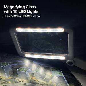 <span class=keywords><strong>Loupe</strong></span> éclairée rechargeable 4X, <span class=keywords><strong>loupe</strong></span> carrée, lampe de lecture pour lire au lit, lampe de lecture LED plate portable - Product Image 3