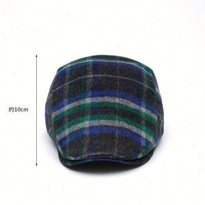 Gorras de Tweed a Cuadros con Logotipo Personalizado al por Mayor, Gorras Planas de Moda Unisex, Gorras Ivy - Product Image 5
