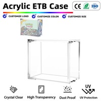 Boîte de présentation ETB en acrylique transparent 5+8mm avec couvercle magnétique à clipser, anti-UV à 99%, pliable, pour boîte de boosters TCG - Aménagement de salle de jeux