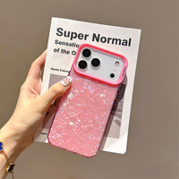 Funda para Teléfono Móvil con Diseño de Concha Marina Degradado Brillante para iPhone 17 16 15 14 Pro Max, Carcasa Iridiscente con Efecto Arcoíris Ombre IMD, Cubierta Trasera Colorida