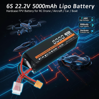 Batterie puissante 100C à décharge rapide 6S 22.2V 5000mAh 5500mAh Li-Po pour drones, modèles RC, UAV, FPV, avions et bateaux
