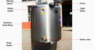 Pasteurizador de Leche y Frutas Totalmente Automático de Acero Inoxidable, Capacidad de 30-500L, Equipo de Esterilización de Alta Calidad, Múltiples Especificaciones - Product Image 3