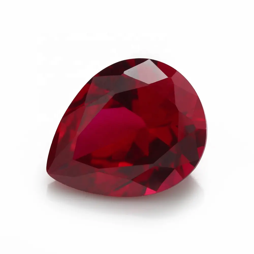 Latest wholesale high quality Pear 8# synthetic ruby corundum gemstone