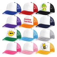 Gorros de camionero de espuma para bebé, gorras de camionero informales de 2 tonos, de malla en blanco, 2023
