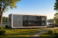Maison capsule de luxe préfabriquée modulaire mobile avec extérieur en alliage d'aluminium et système intelligent A5