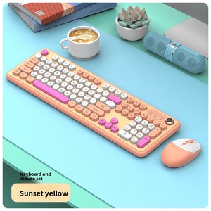 ชุดคีย์บอร์ดและเมาส์<span class=keywords><strong>ไร้</strong></span><span class=keywords><strong>สาย</strong></span> USB 2.4G สไตล์พังก์สีสันสดใส - บางเฉียบ 1600 DPI ขนาดกะทัดรัด ดีไซน์ทันสมัย คุณภาพสูง สำหรับแล็ปท็อป - Product Image 5