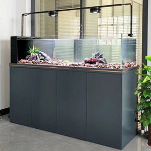 Aquário de Vidro Luxuoso Personalizado por Atacado, Grande Tanque de Peixes de Água Doce com Design Sem Moldura para Sala de Estar - Product Image 2