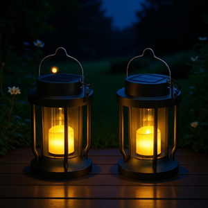 Lámparas Solares de Jardín de Hierro Negro con Luz LED Cálida, Colgantes para Interiores y Exteriores, IP65, 2 Años de Garantía, Tamaño Pequeño - Product Image 2