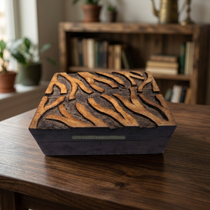 Boîte à bijoux carrée en bois Feng Shui faite à la main avec un motif animal classique sculpté à la main, décoration d'intérieur multifonctionnelle, cadeau pour femmes - Product Image 2
