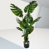 Arbre artificiel Monstera Ceriman de 130 cm, réaliste, écologique, plante tropicale décorative pour les espaces modernes, idéal pour les mariages en intérieur/extérieur