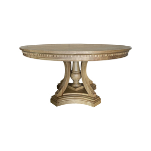 D195-150 phong cách Pháp Đất Nước cổ cổ điển phòng ăn rắn sồi bệ gỗ tròn bàn ăn - Product Image 1