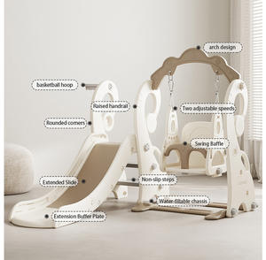 子供用遊園地セットカスタマイズ可能デイケアセンター子供用スライドプラスチックスライドスイング - Product Image 2