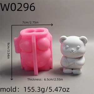 Moldes de fundición de resina hechos a mano para adornos decorativos DIY estilo Ins mochila de silicona molde de oso W0296 - Product Image 2