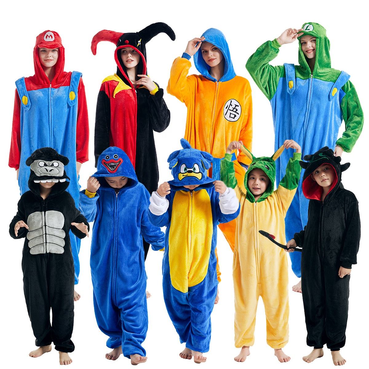 Winter Onesies Pajamas Bear Costumes for Kids Adults