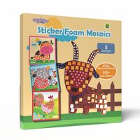 Kit d'art mosaïque en mousse amusant pour enfants, ensemble de bricolage en mousse EVA, thème animaux de la ferme, livre d'activités fait main pour tout-petits