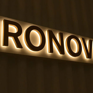 Insegna aziendale personalizzata retroilluminata <span class=keywords><strong>per</strong></span> esterni, logo grande <span class=keywords><strong>per</strong></span> edifici, insegna 3D illuminata a LED, lettere in metallo retroilluminate a LED - Product Image 6